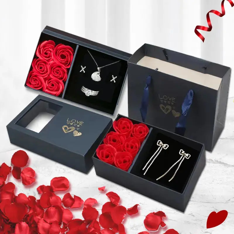 100 Languages "I Love You" Necklace with 6 Roses Luxury Gift Box - Pawsome zkcreartive