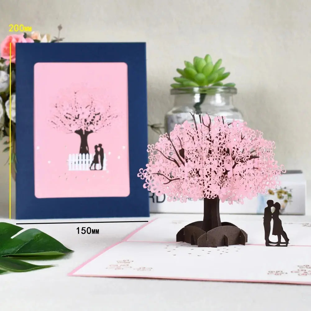 3D Pop-Up Cards  Pawsome zkcreartive 3D pop -up cards Lover-Cherry-tree 