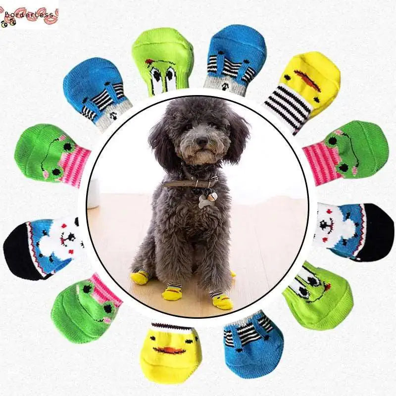 4Pcs Set Knitted Pet Socks - Pawsome zkcreartive