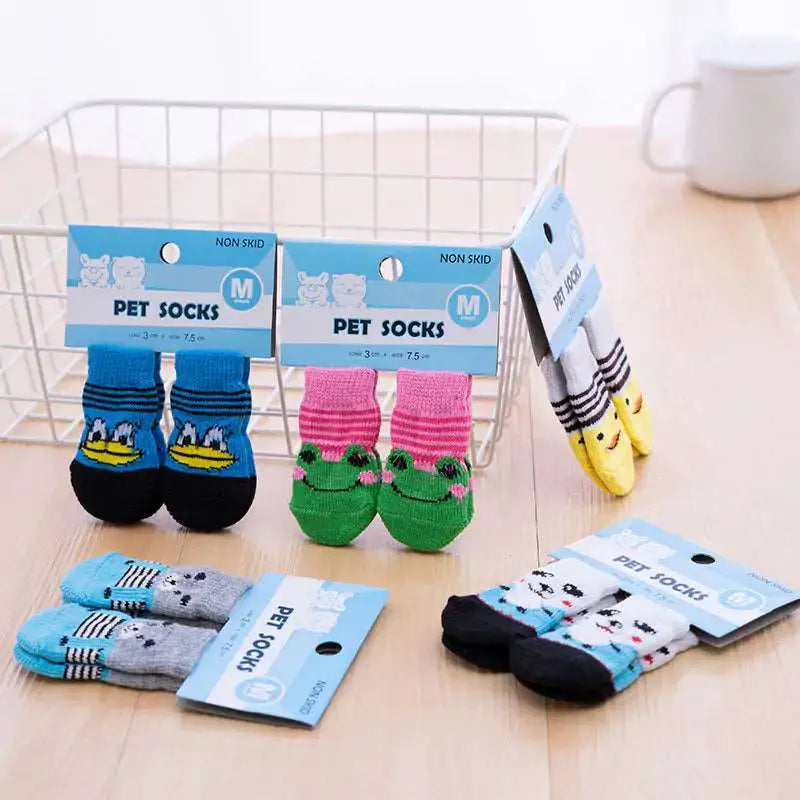 4Pcs Set Knitted Pet Socks - Pawsome zkcreartive