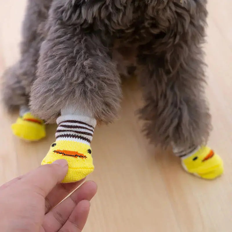 4Pcs Set Knitted Pet Socks - Pawsome zkcreartive