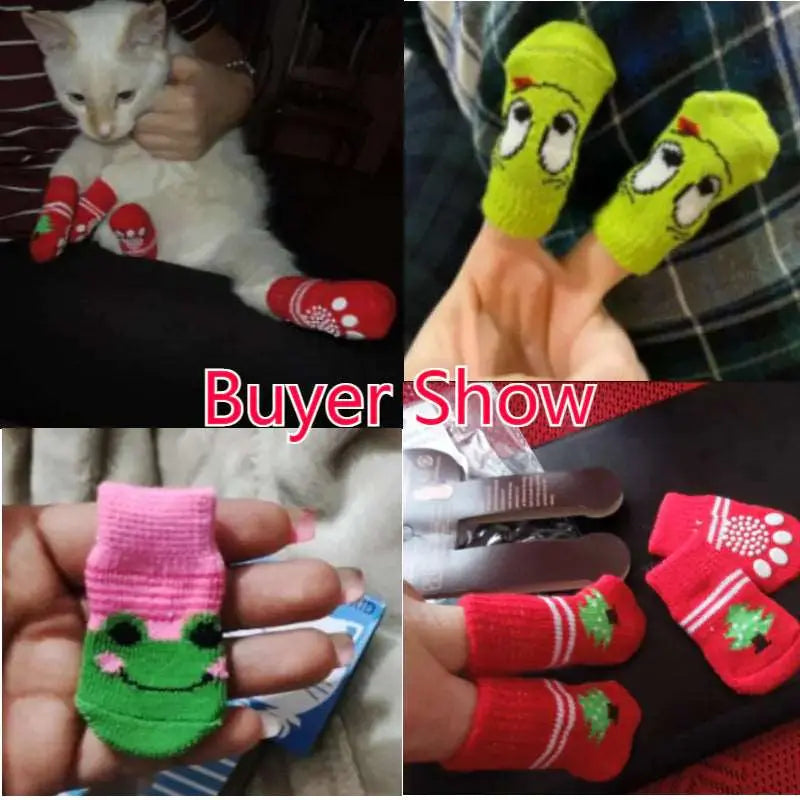 4Pcs Set Knitted Pet Socks  Pawsome zkcreartive pet soaks  