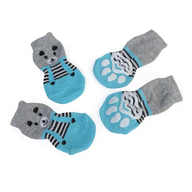 4Pcs Set Knitted Pet Socks - Pawsome zkcreartive