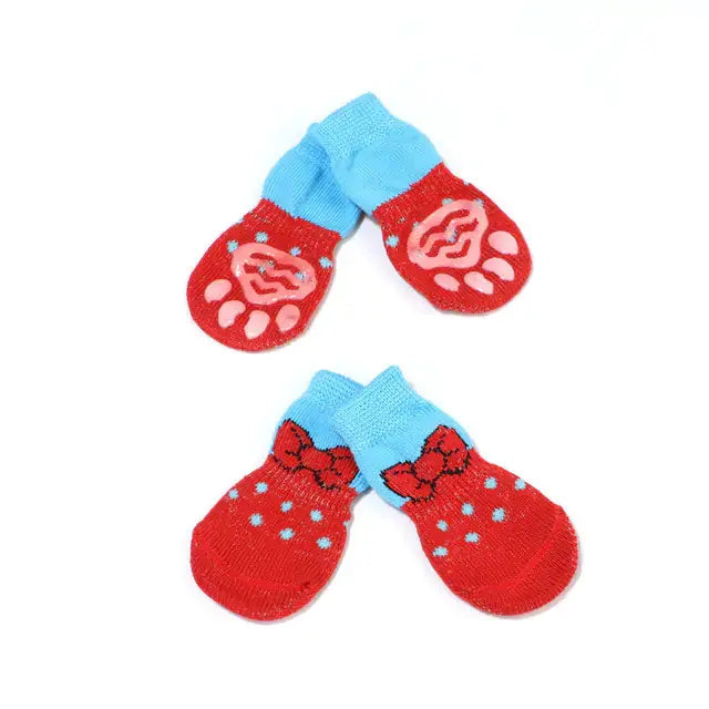 4Pcs Set Knitted Pet Socks - Pawsome zkcreartive