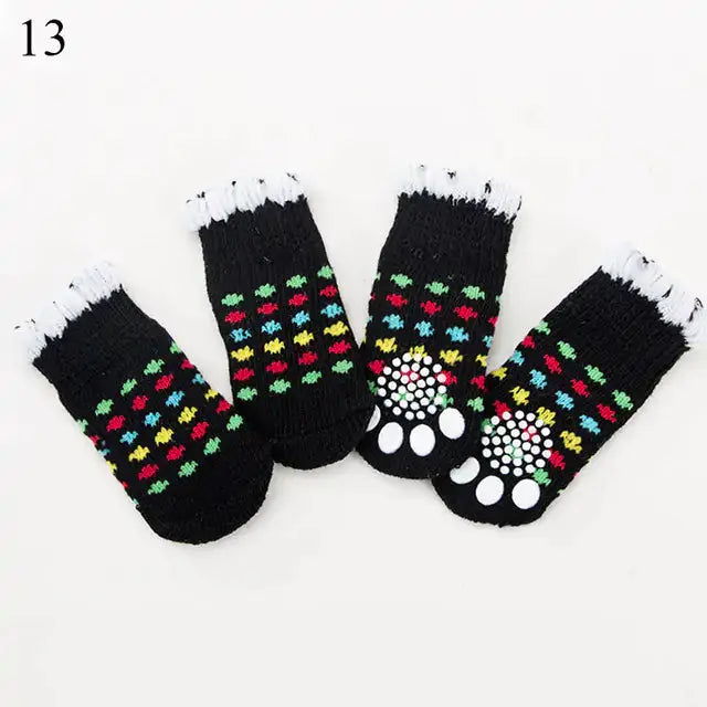 4Pcs Set Knitted Pet Socks  Pawsome zkcreartive pet soaks  