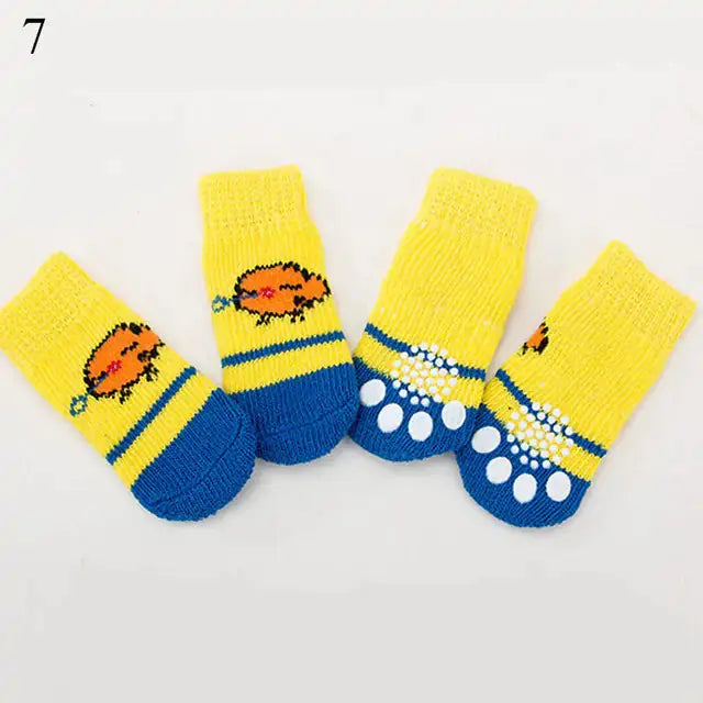 4Pcs Set Knitted Pet Socks Pawsome zkcreartive Pawsome zkcreartive pet soaks