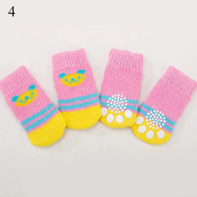 4Pcs Set Knitted Pet Socks  Pawsome zkcreartive pet soaks  