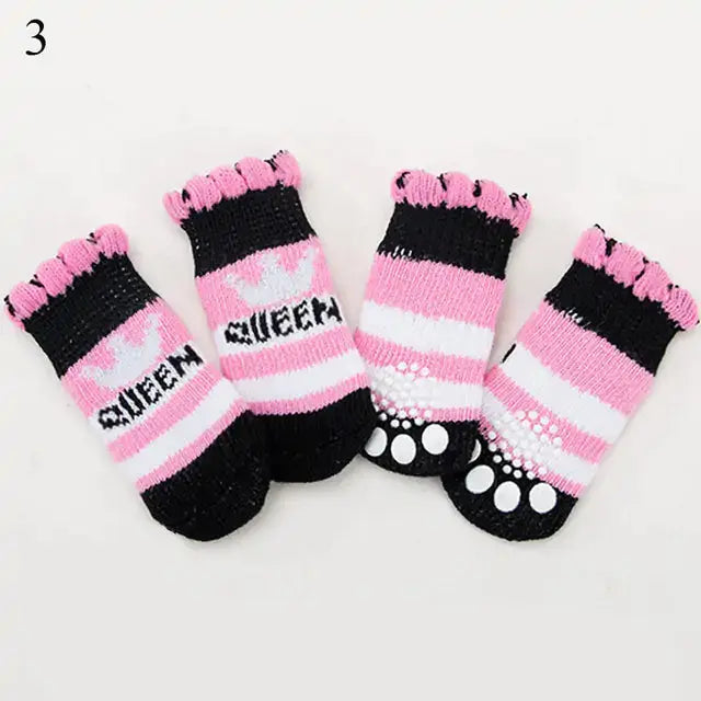 4Pcs Set Knitted Pet Socks Pawsome zkcreartive Pawsome zkcreartive pet soaks