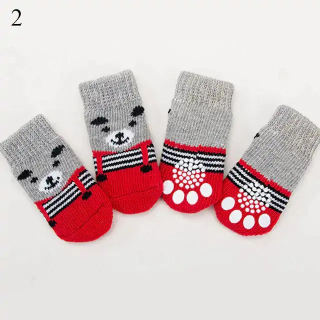 4Pcs Set Knitted Pet Socks Pawsome zkcreartive Pawsome zkcreartive pet soaks