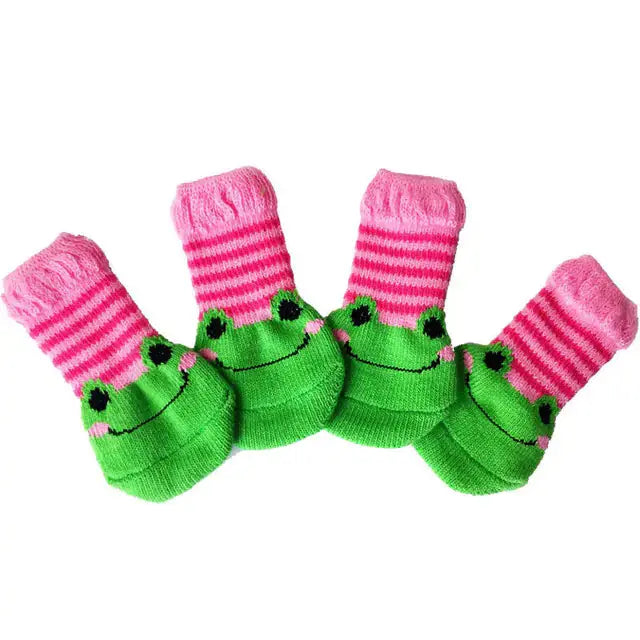 4Pcs Set Knitted Pet Socks Pawsome zkcreartive Pawsome zkcreartive pet soaks A-Green-L 6.14