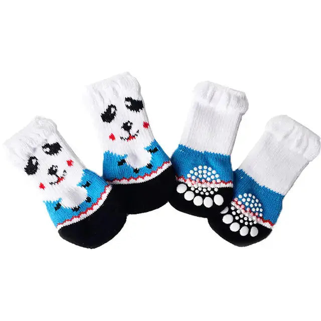 4Pcs Set Knitted Pet Socks Pawsome zkcreartive Pawsome zkcreartive pet soaks A-White-L 6.14