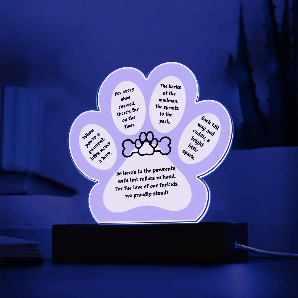 Be the bark of town with this Unique Paw printed Acrylic Plaque - Pawsome zkcreartive