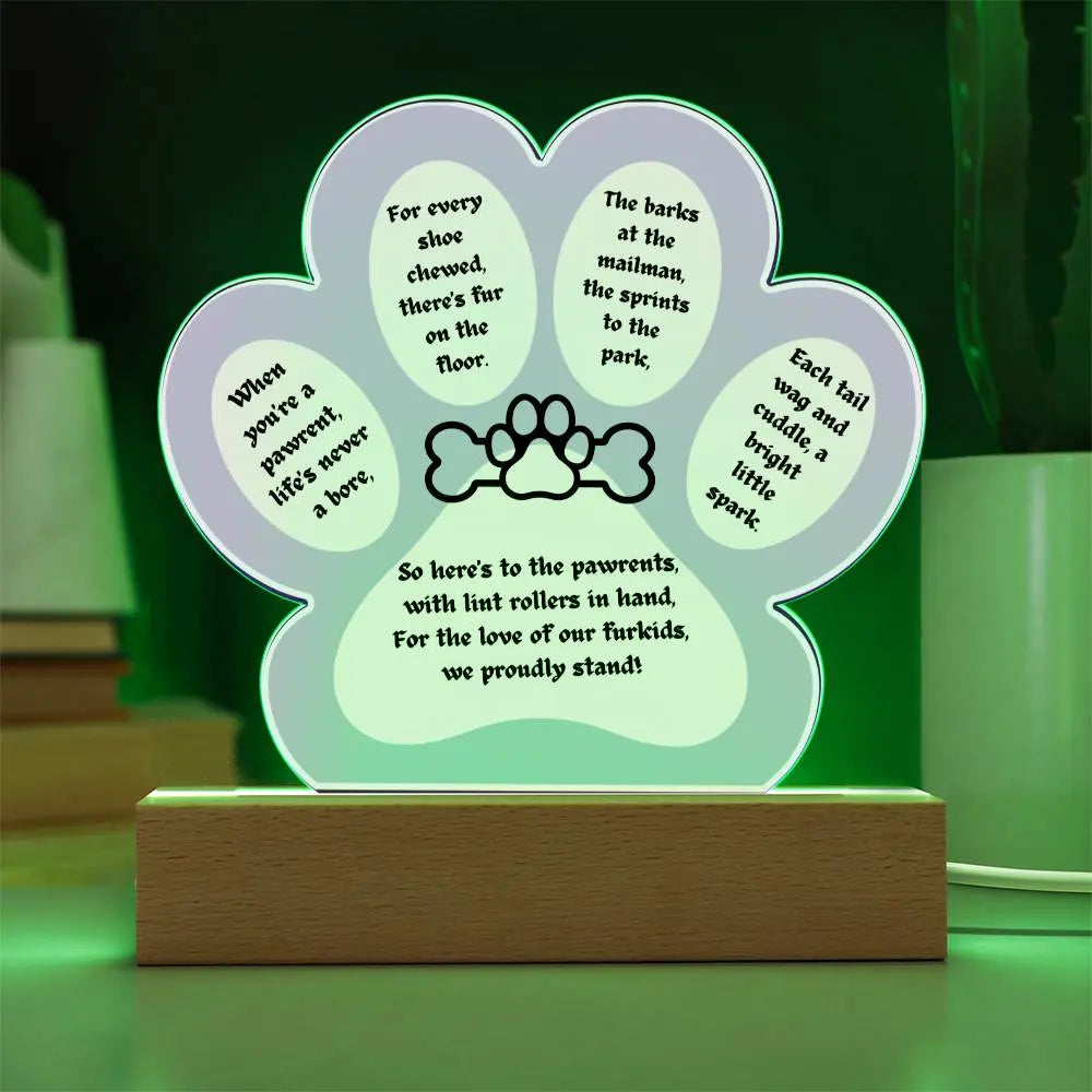 Be the bark of town with this Unique Paw printed Acrylic Plaque - Pawsome zkcreartive