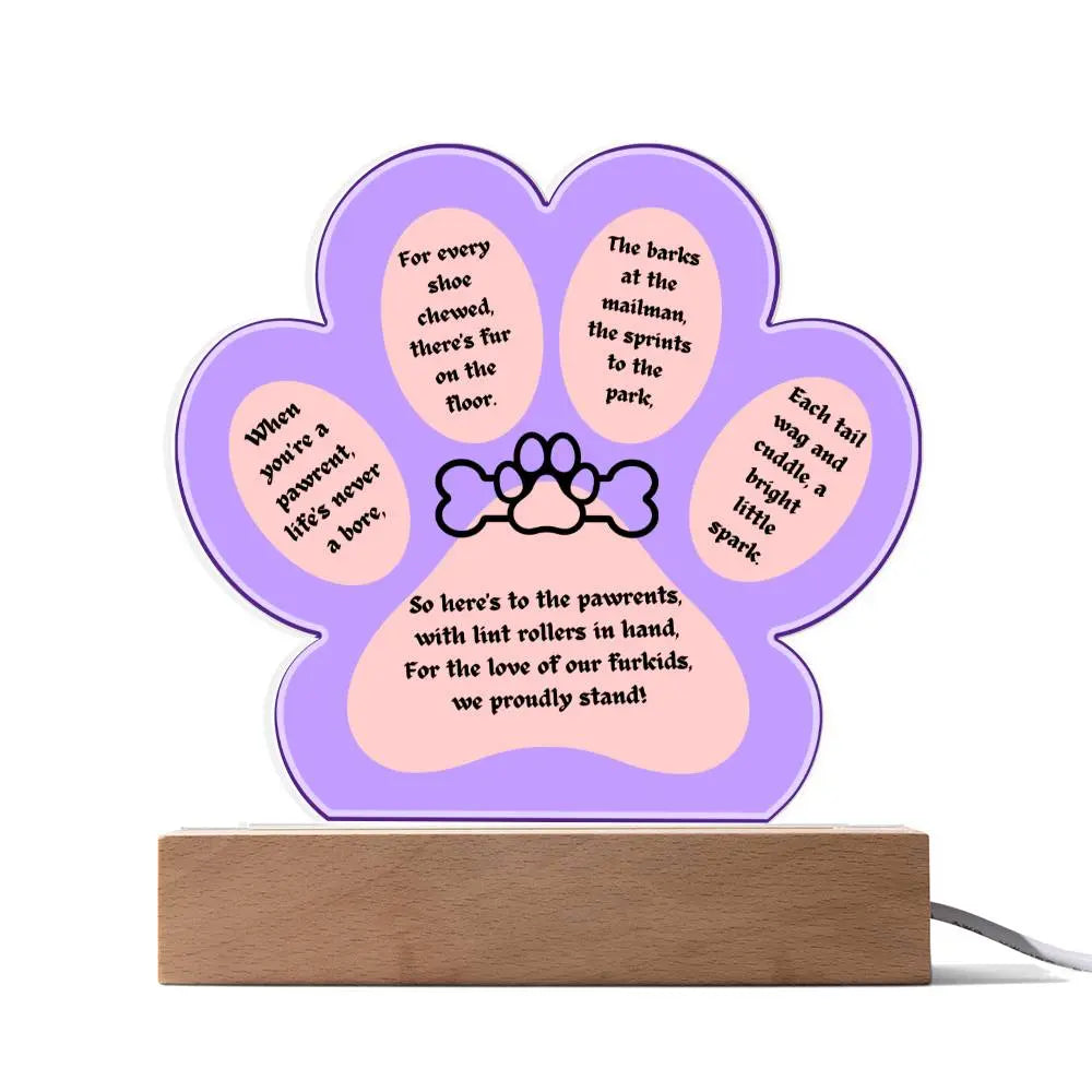 Be the bark of town with this Unique Paw printed Acrylic Plaque - Pawsome zkcreartive