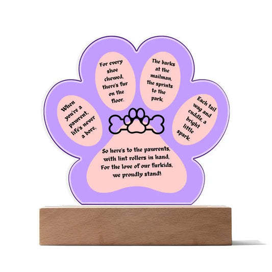 Be the bark of town with this Unique Paw printed Acrylic Plaque - Pawsome zkcreartive