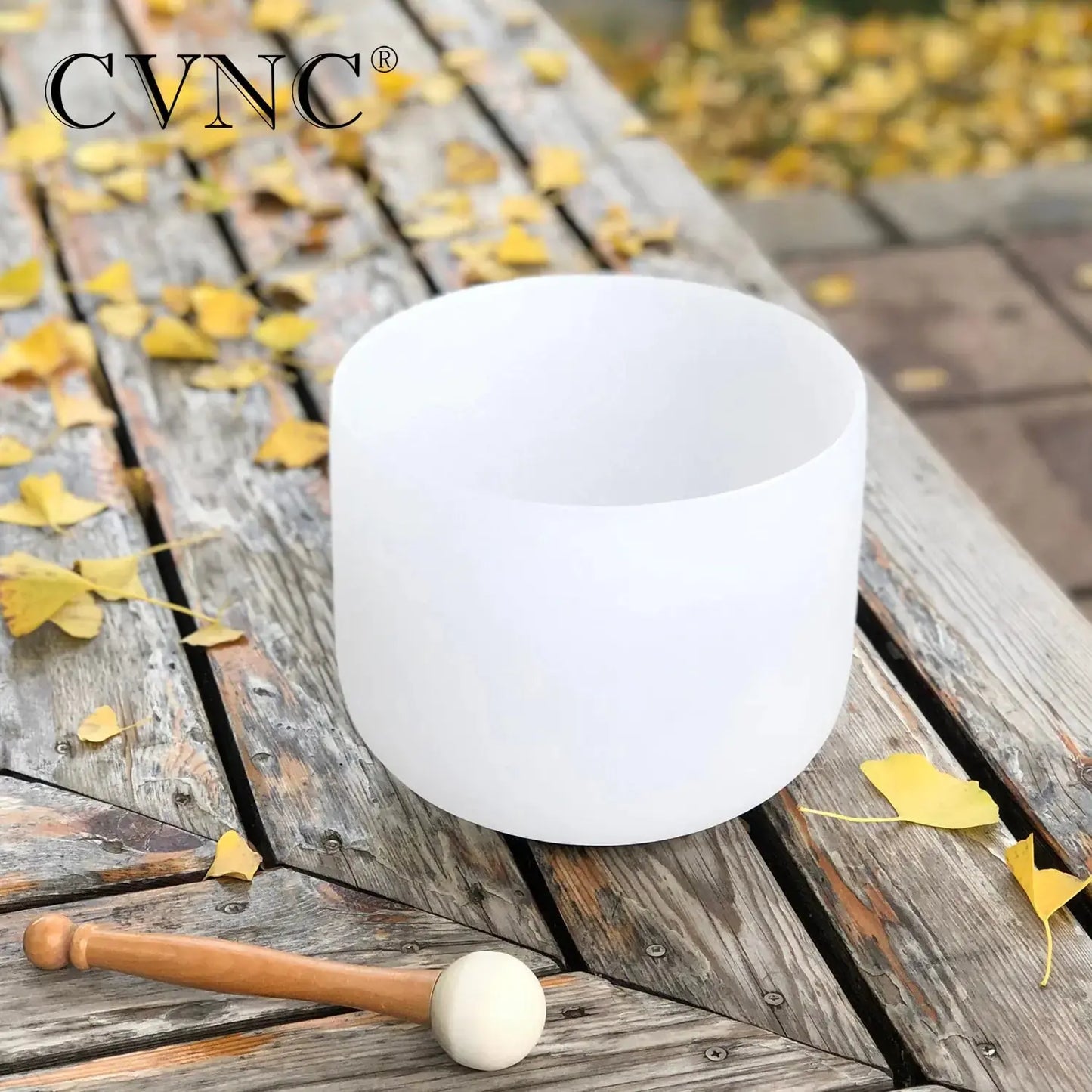 CVNC 8 Inch White Frosted Quartz Crystal Singing Bowl for Sound Healing Meditation Yoga with Free Mallet - Pawsome zkcreartive