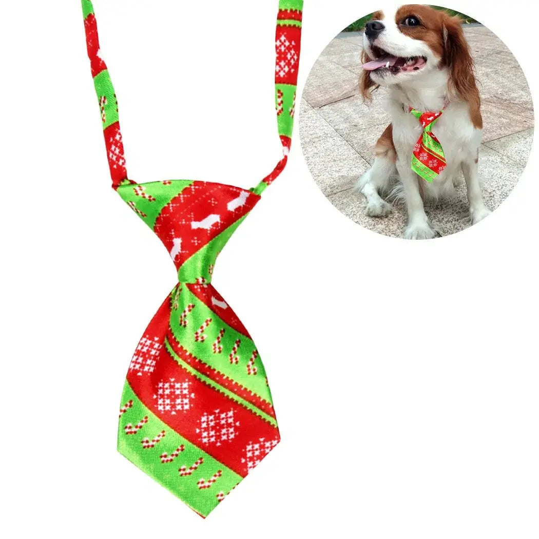 Dapper Dog Christmas Necktie – Let Your Pup Steal the Show! 🎄🐾  Pawsome zkcreartive Dapper Dog Christmas Necktie 2-Medium 