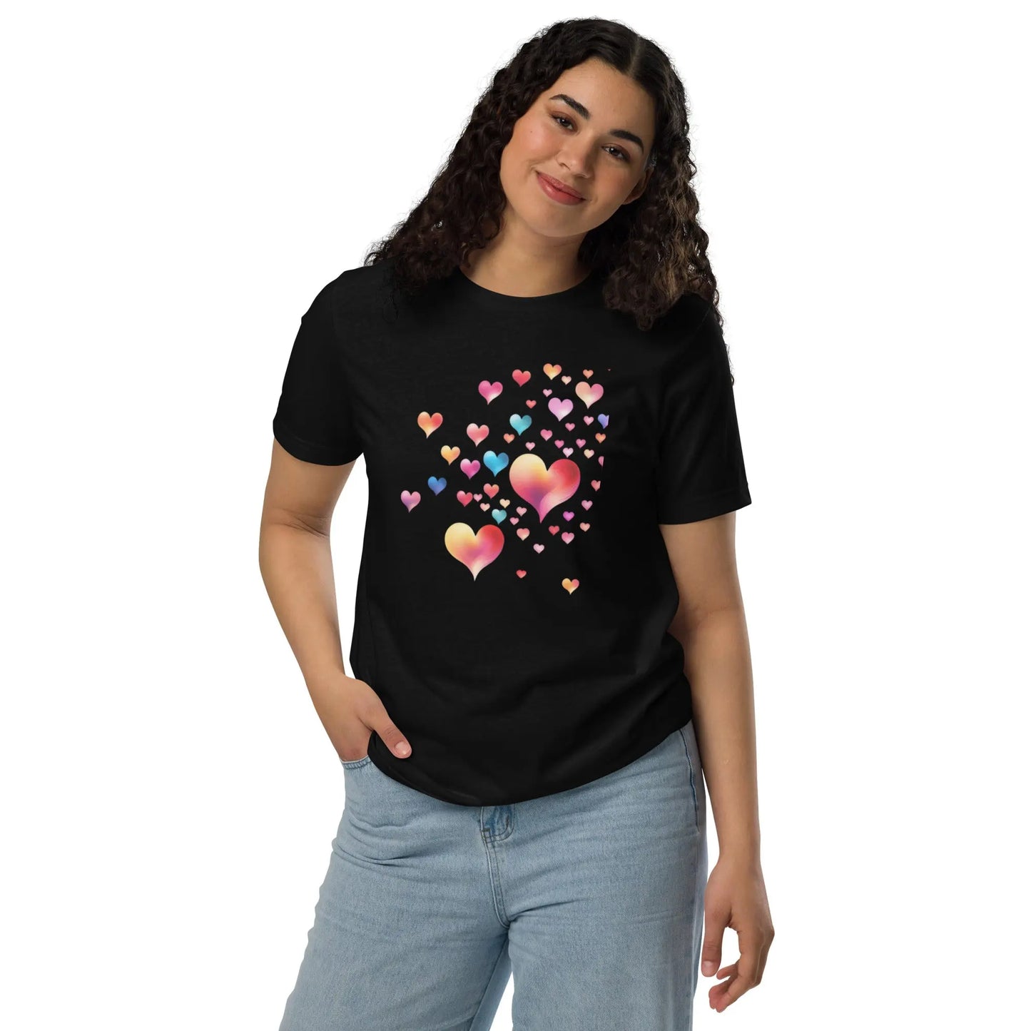 Embrace Eco Elegance: Unisex Heart-Designed T-Shirt  Pawsome zkcreartive   