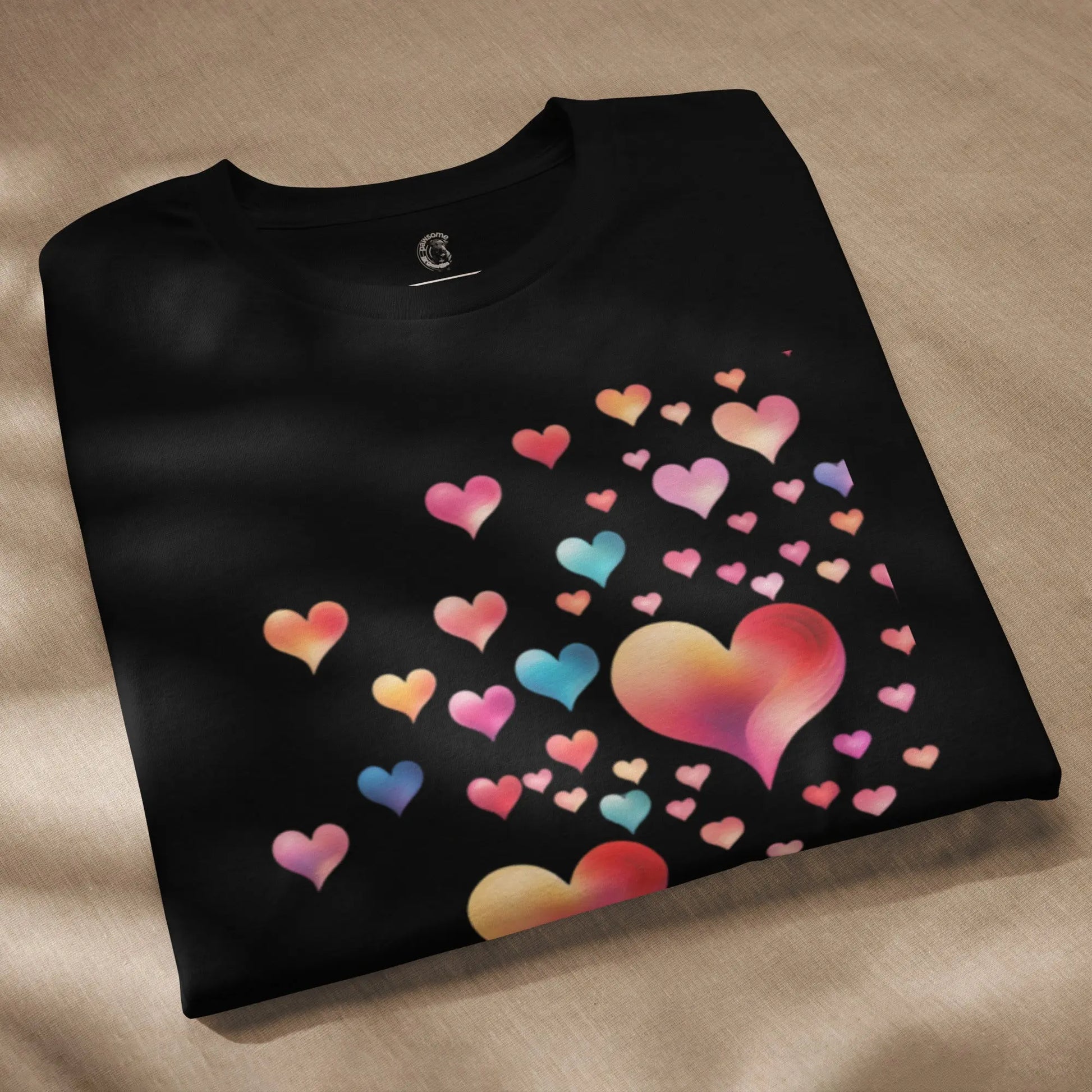 Embrace Eco Elegance: Unisex Heart-Designed T-Shirt  Pawsome zkcreartive   