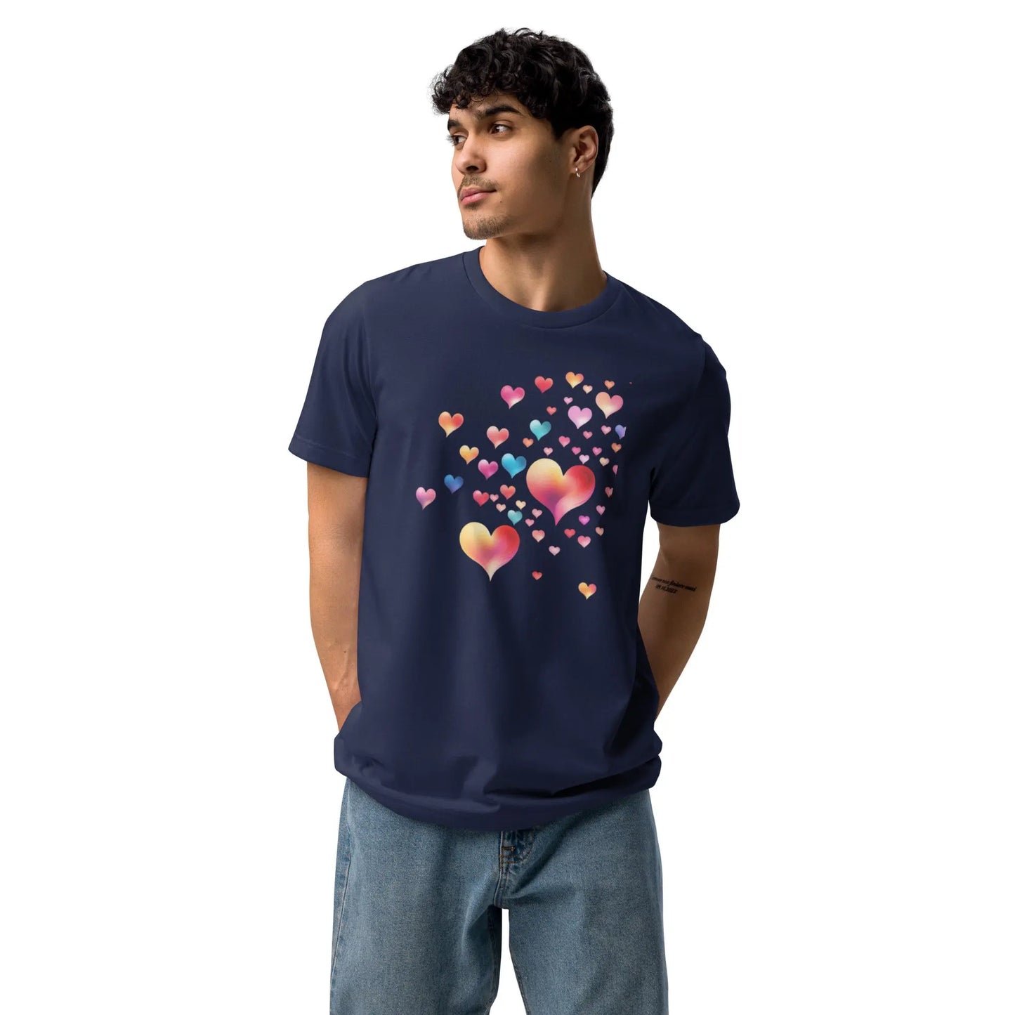 Embrace Eco Elegance: Unisex Heart-Designed T-Shirt  Pawsome zkcreartive   