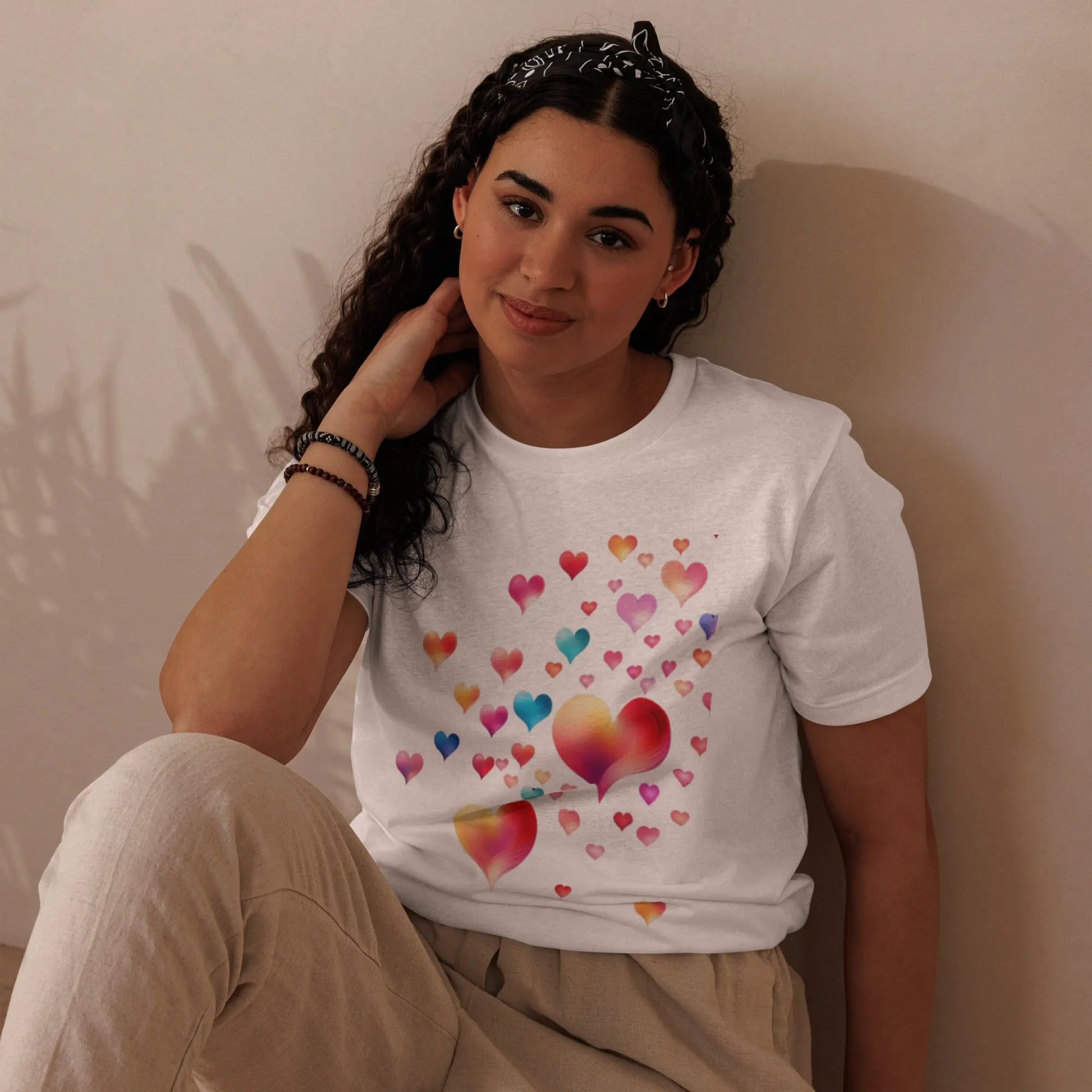 Embrace Eco Elegance: Unisex Heart-Designed T-Shirt  Pawsome zkcreartive   