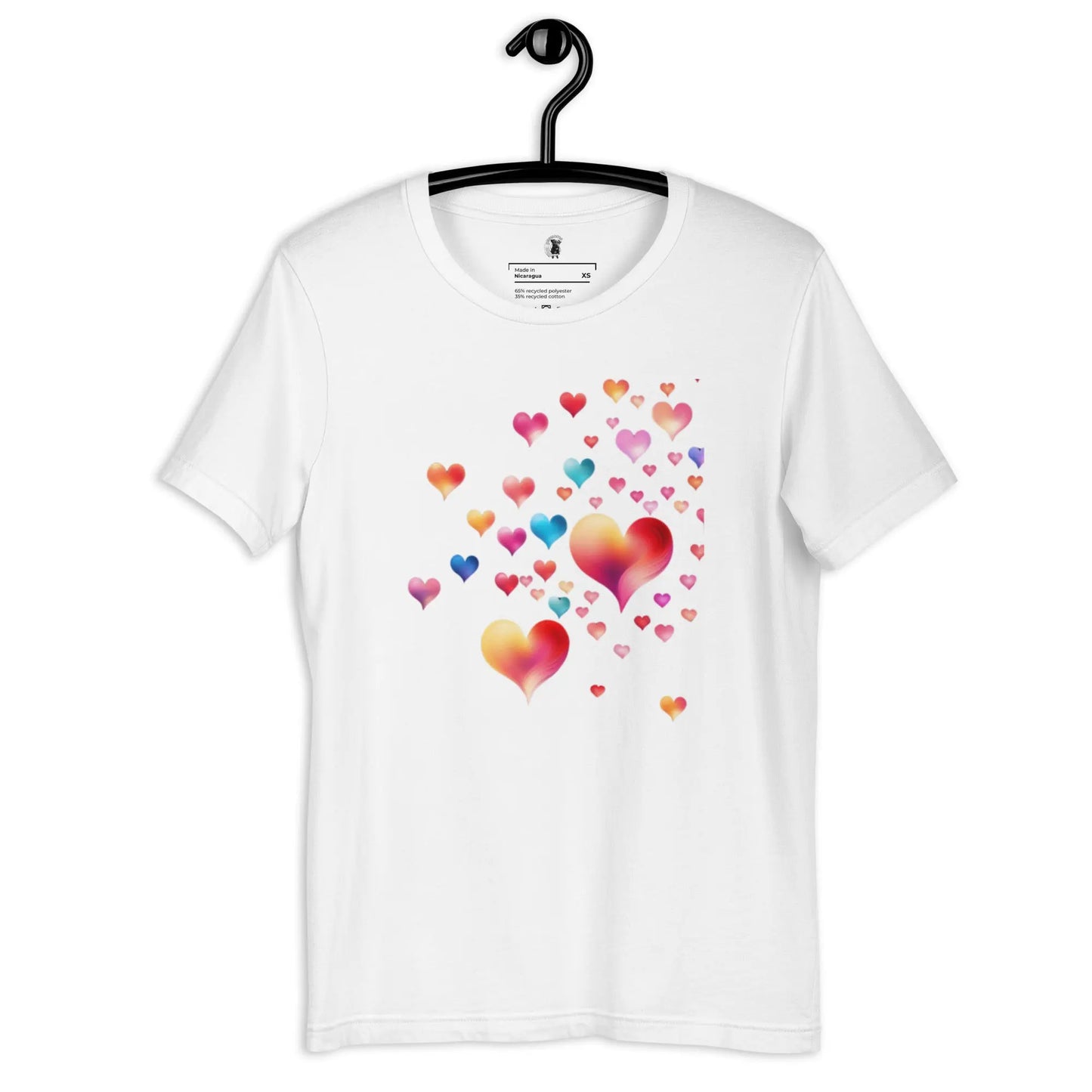 Embrace Eco Elegance: Unisex Heart-Designed T-Shirt  Pawsome zkcreartive  White-3XL 