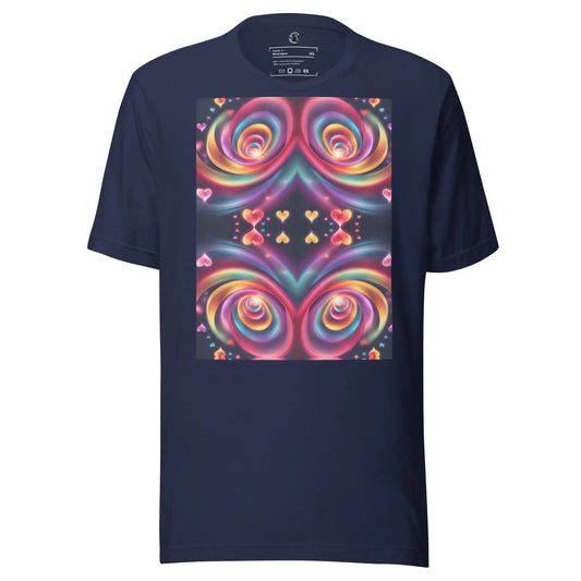 Heart Vortex Unisex staple eco t-shirt  Pawsome zkcreartive  Navy-3XL 