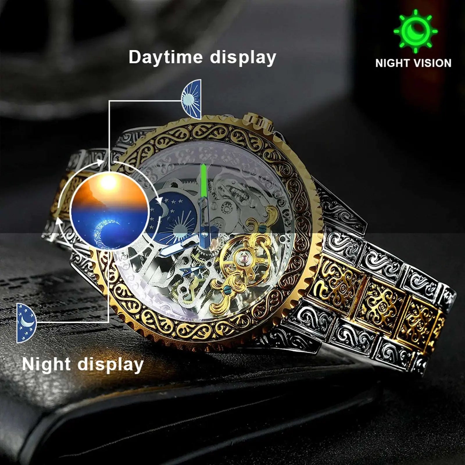 Luxury Moon Phase Mechanical Watches - Pawsome zkcreartive