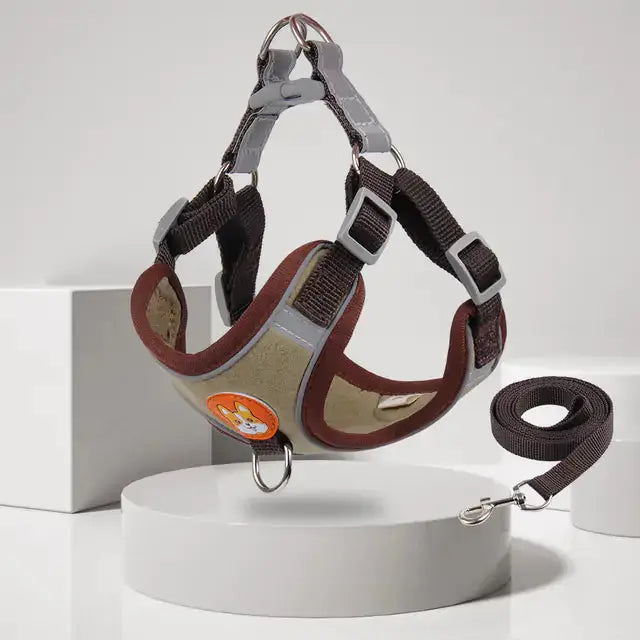 Reflective Pet Harness And Leash Set - Pawsome zkcreartive