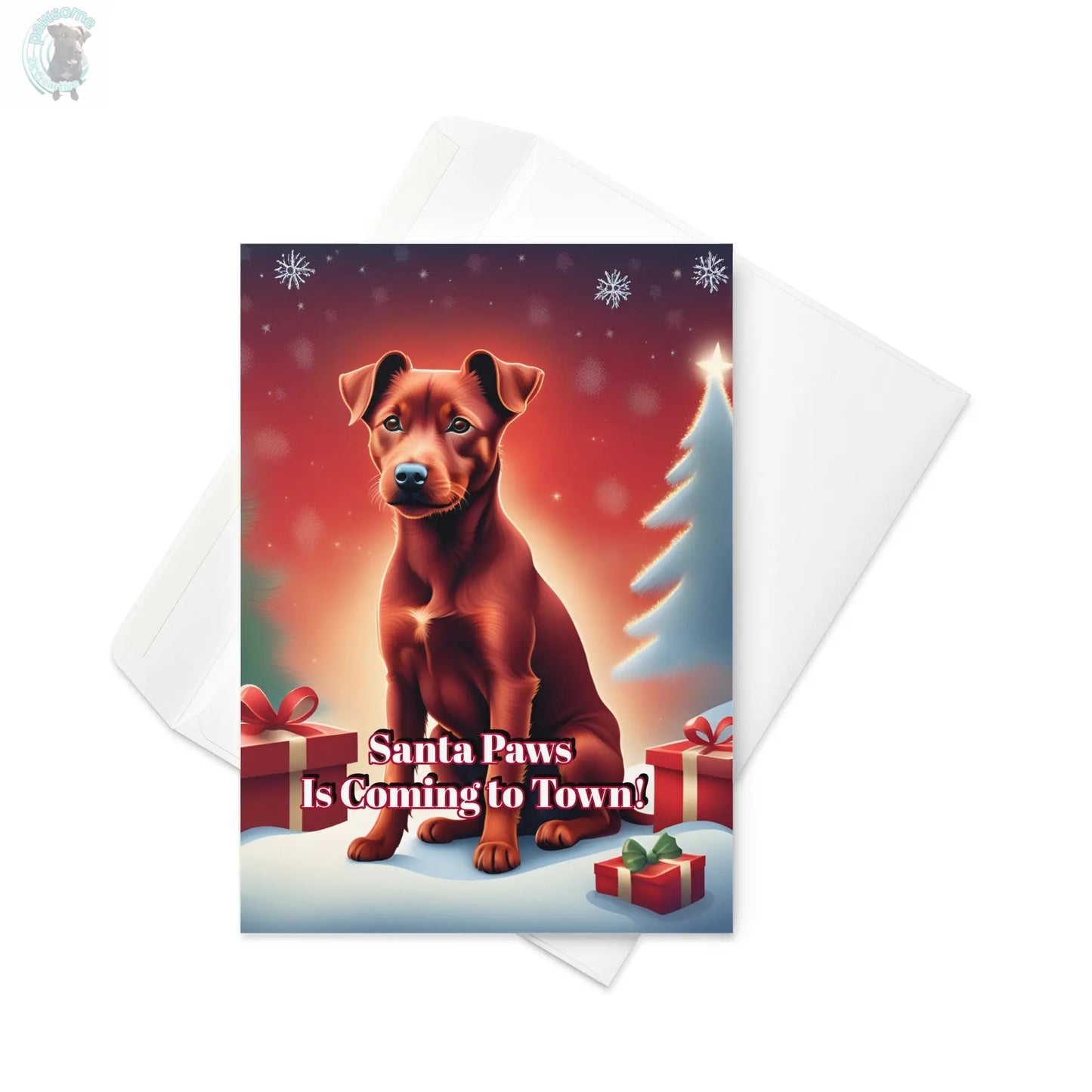 Santa Paws christmas card  Pawsome zkcreartive  5-7 