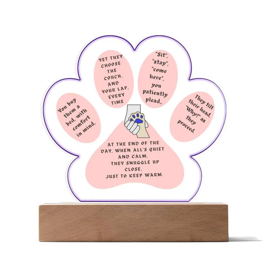 Unleash your Inner Acrylic Plaque lovers Paw print  design.... It's a Pawsitively Purrfect Gift - Pawsome zkcreartive