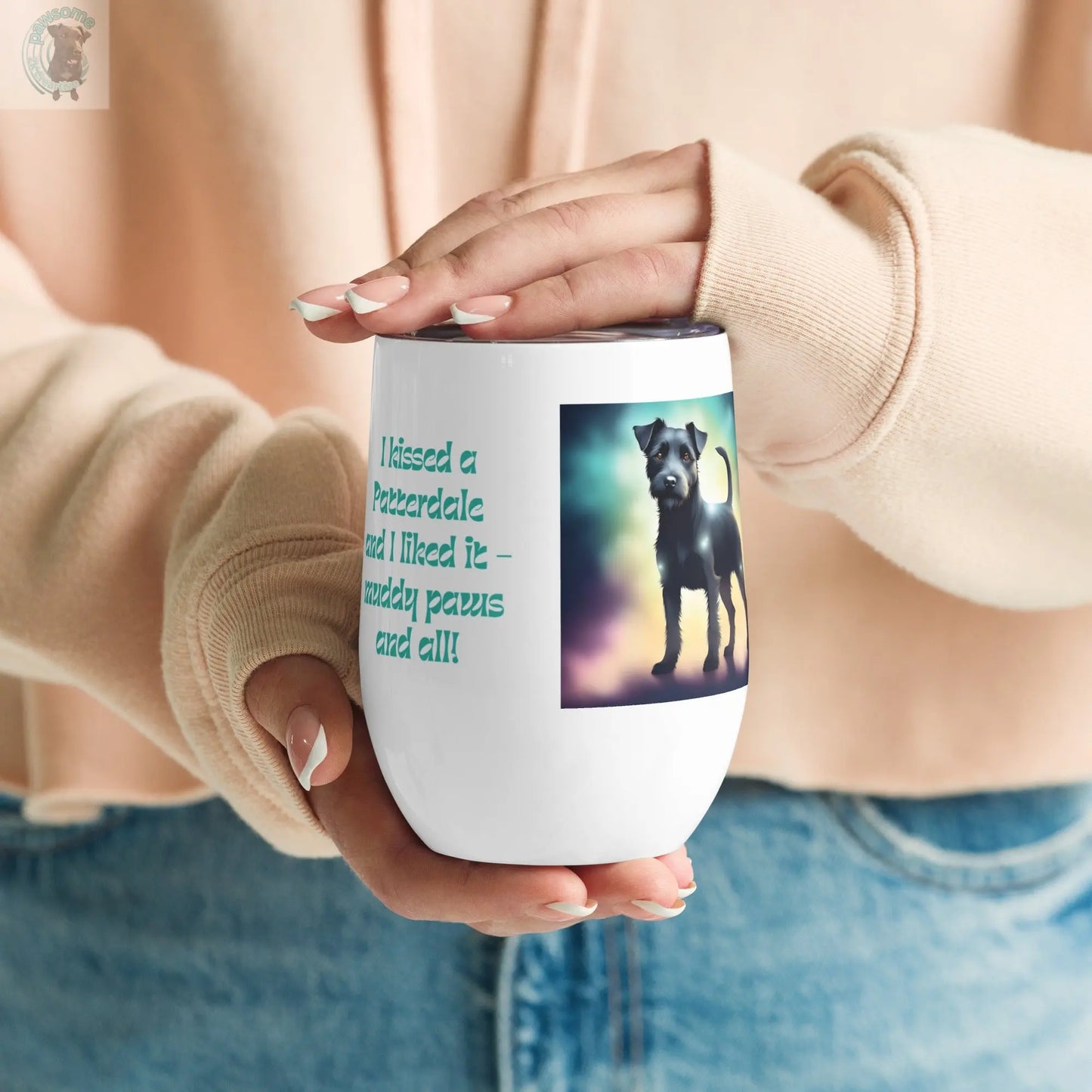 Wine tumbler - I kissed a Patterdale Terrier  Pawsome zkcreartive   