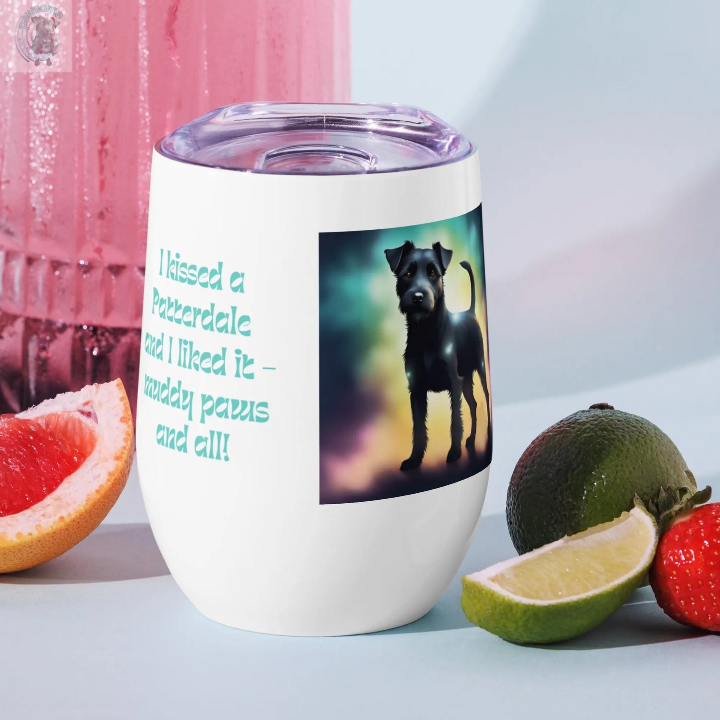 Wine tumbler - I kissed a Patterdale Terrier  Pawsome zkcreartive   