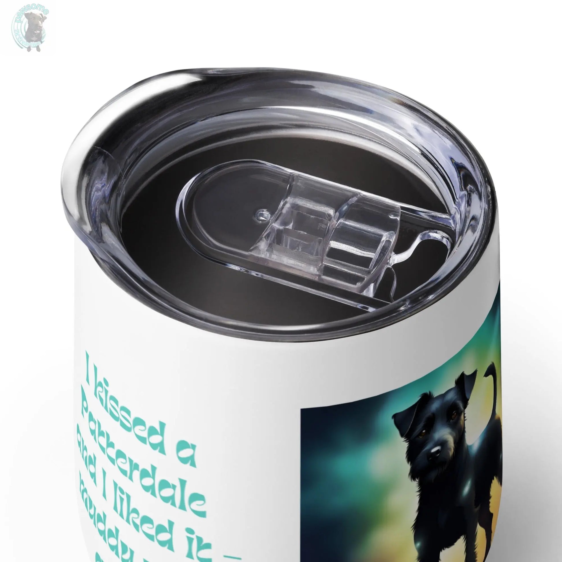 Wine tumbler - I kissed a Patterdale Terrier  Pawsome zkcreartive   