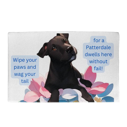 Wipe your paws and wag tail for a Patterdale dwells here without fail! - Pawsome zkcreartive