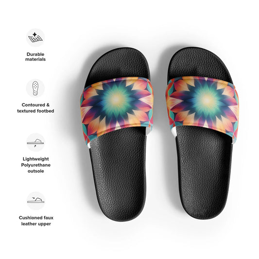 Women slides multi coloured Pattern - Pawsome zkcreartive